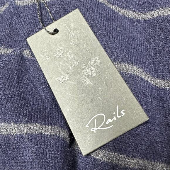 Rails NWT Watkins Navy Charcoal Striped Wool Blend Long Sleeve Sweater Size XL - Picture 6 of 12